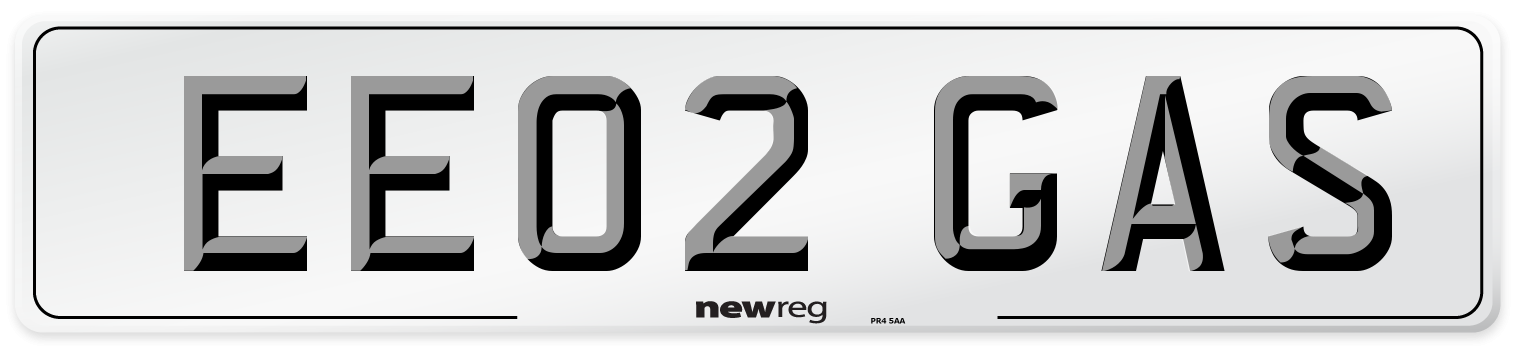 EE02 GAS Number Plate from New Reg